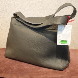 Ledertasche (Einzelstück – kein Umtausch) – grün/grau