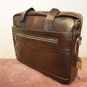 Laptoptasche aus Leder (braun/dunkelbraun) – dunkelbraun